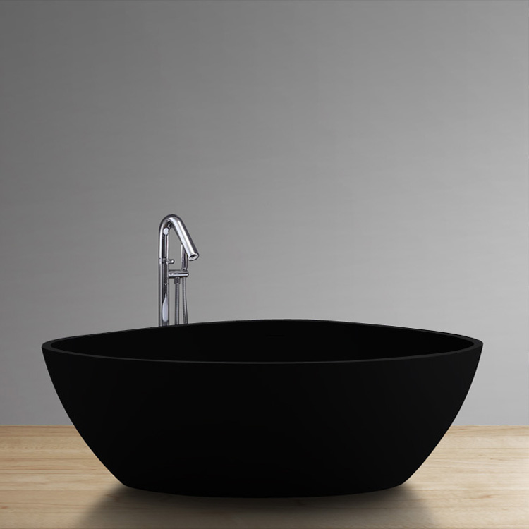 StoneArt Badewanne freistehend BS-533 schwarz 180x140 matt