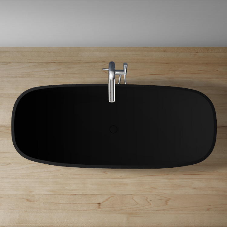 StoneArt Badewanne freistehend BS-528 schwarz 175x75 matt