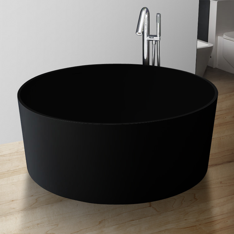 StoneArt Badewanne freistehend BS-507 schwarz 150x150 matt