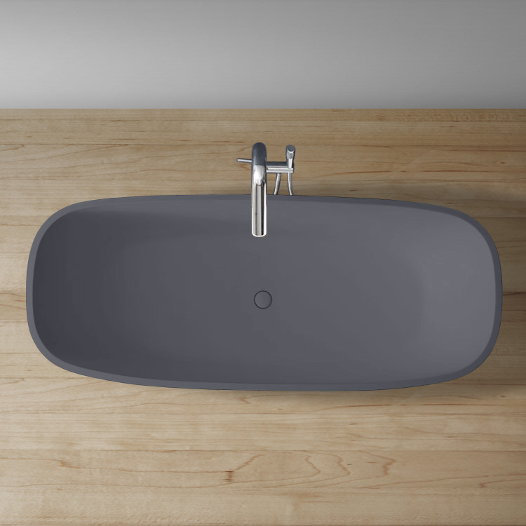 StoneArt Badewanne freistehend BS-528 beton-grau 175x75 matt
