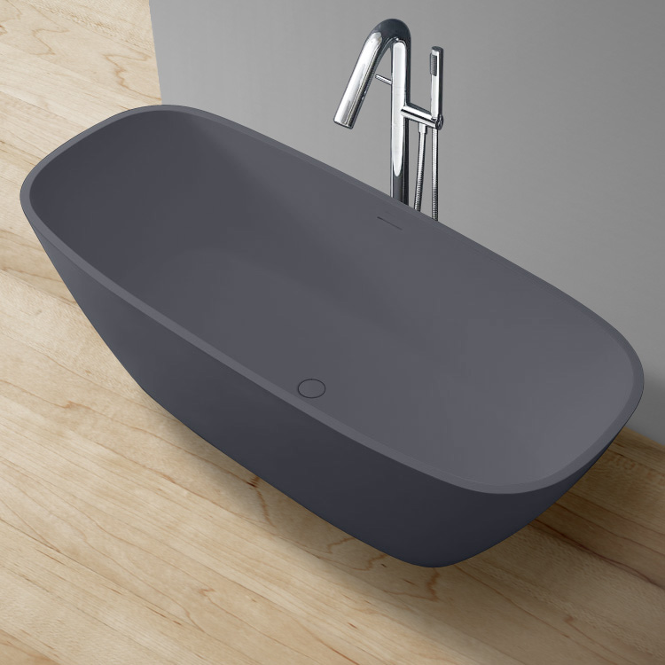 StoneArt Badewanne freistehend BS-528 beton-grau 175x75 matt