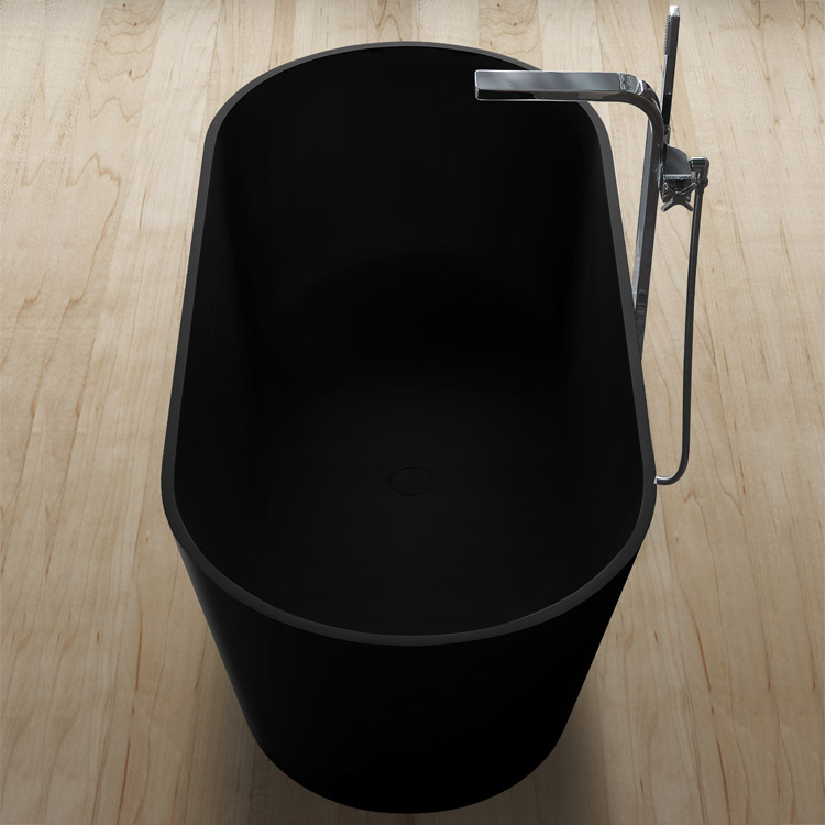 StoneArt Badewanne freistehend BS-553 schwarz 165x75 matt