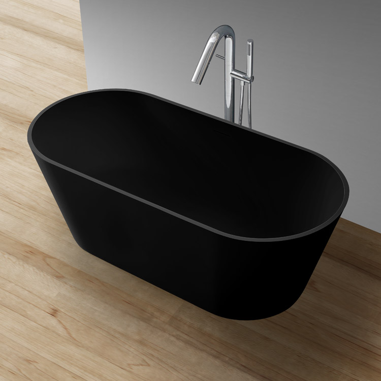 StoneArt Badewanne freistehend BS-553 schwarz 165x75 matt
