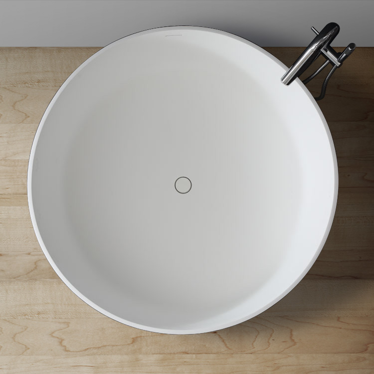 StoneArt Badewanne freistehend BS-507 schwarz-weiß 150x150 matt
