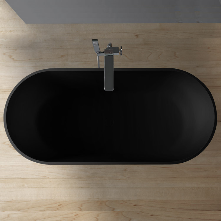 StoneArt Badewanne freistehend BS-553 schwarz 165x75 matt