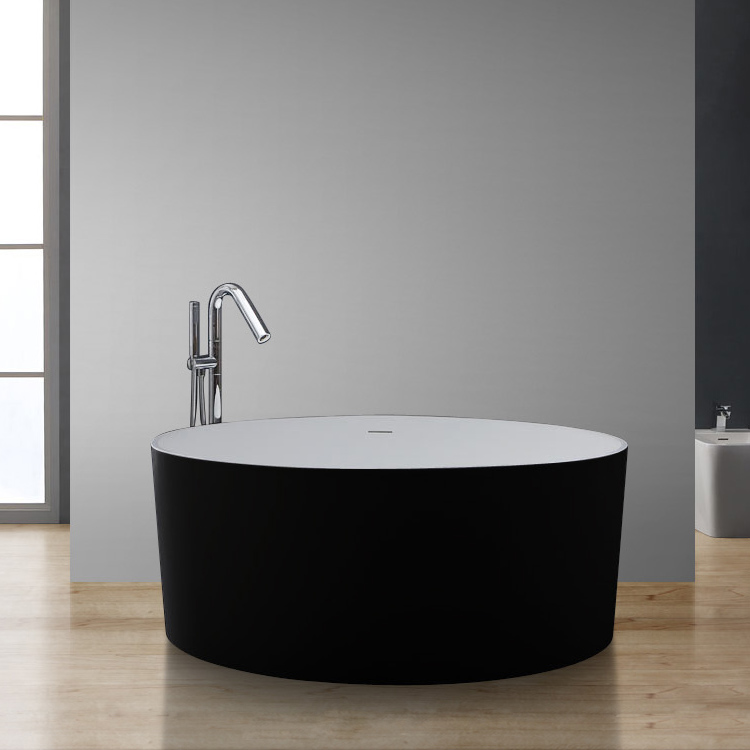 StoneArt Badewanne freistehend BS-507 schwarz-weiß 150x150 matt