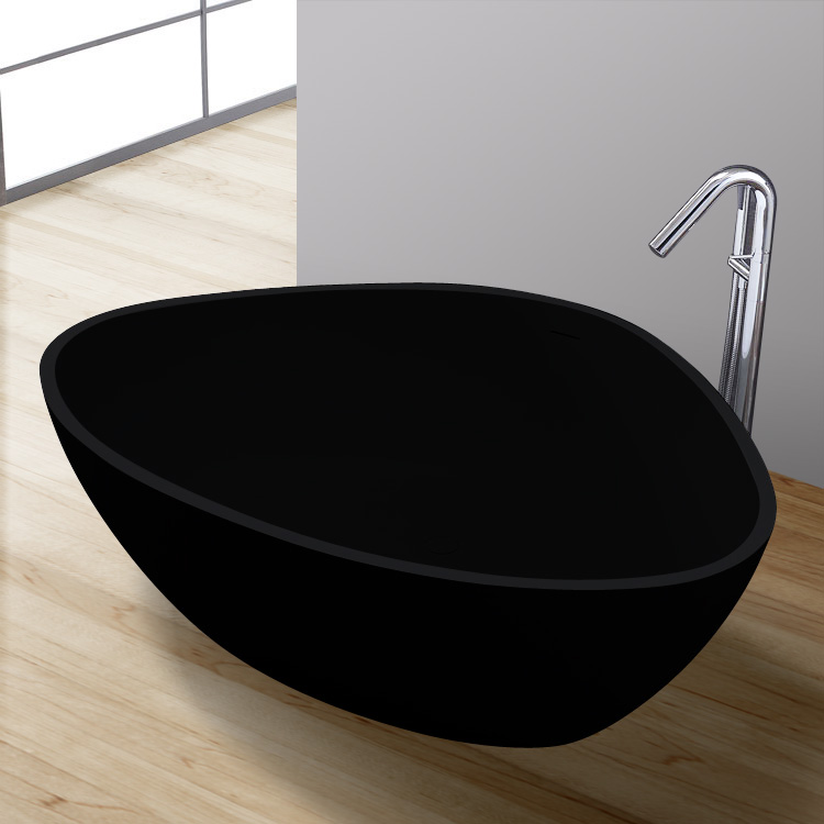 StoneArt Badewanne freistehend BS-533 schwarz 180x140 matt