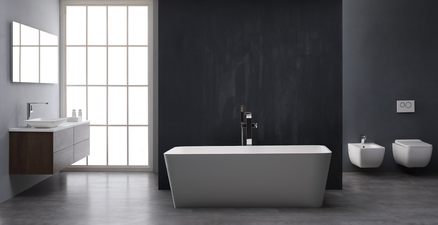 StoneArt Badewanne freistehend BS-551 weiß 170x80 glänzend