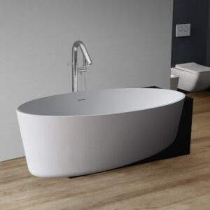 StoneArt Badewanne freistehend BS-550 schwarz-weiß 170x93 matt