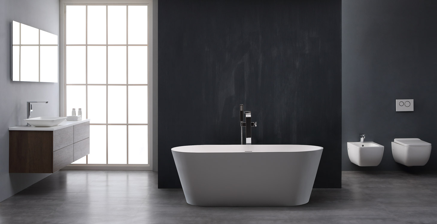 StoneArt Badewanne freistehend BS-553 weiß 165x75 matt