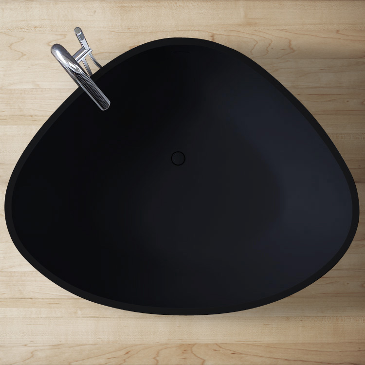 StoneArt Badewanne freistehend BS-533 schwarz 180x140 matt