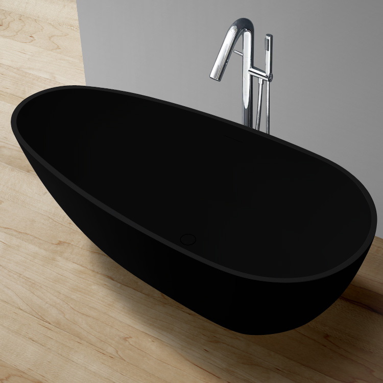 StoneArt Badewanne freistehend BS-505 schwarz 171x85 matt