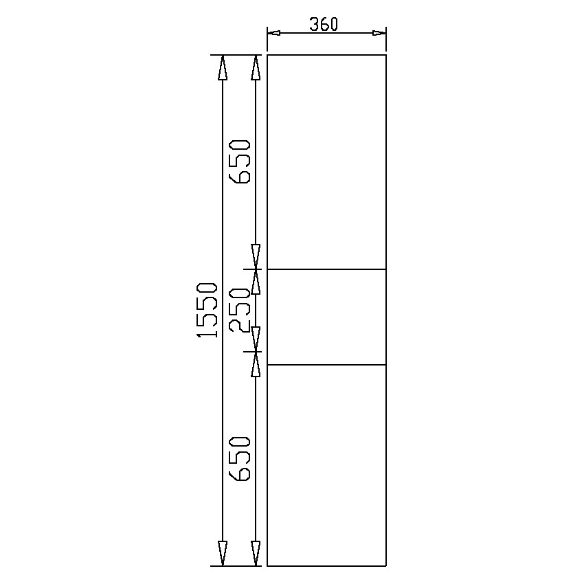 StoneArt Badmöbel Schrank ME1550B braun 36x155