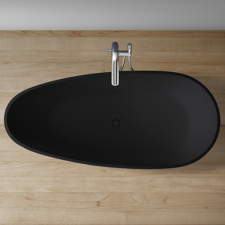 StoneArt Badewanne freistehend BS-505 schwarz 171x85 matt