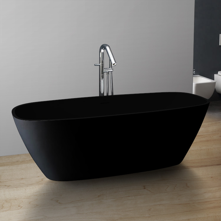 StoneArt Badewanne freistehend BS-528 schwarz 175x75 matt